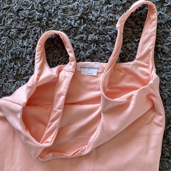 Lovers & Friends Donatella Square Neck Midi Dress In Blush Color Size Small - Picture 9 of 14